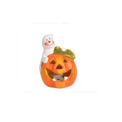 GENERICO - Calabaza de porcelana led a pilas decorativo