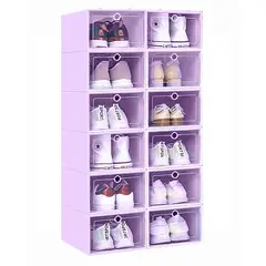 GENERICO - Set x 20 Cajas Apilables Protectoras de Zapatos - Lila
