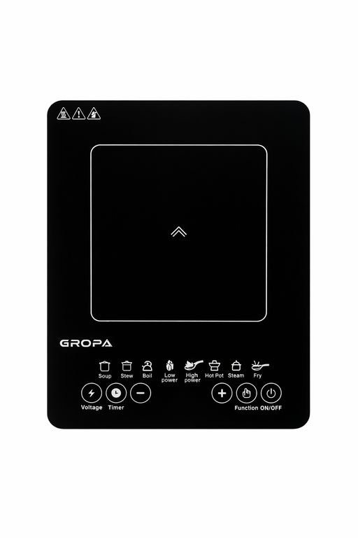 COCINA DE INDUCCION DE 1 HORNILLA GROPA 2200W 8 FUNCIONES PREESTABLECIDAD