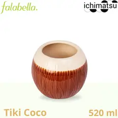 ICHIMATSU - Vaso de cerámica Tiki Coco 520 ml.