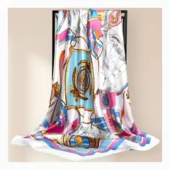 RYBIU IMPORT - Pañoleta Bandana Mujer Barcos de vela 85 x 85 cm