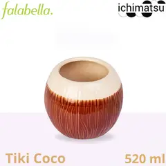 ICHIMATSU - Vaso de cerámica Tiki Coco 520 ml.