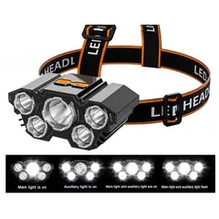 GENERICO - LINTERNA FRONTAL TACTICA RECARGABLE