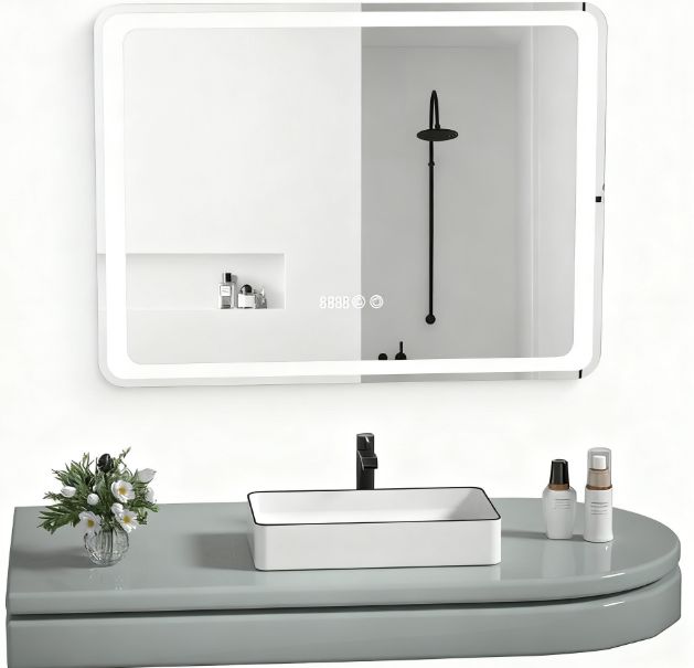 Espejo Rectangular Led Con Touch Antiniebla 80x60 Cm