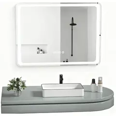 ANYHOGAR - Espejo Rectangular Led Con Touch Antiniebla 80x60 Cm