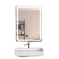 ANYHOGAR - Espejo Rectangular Led Con Touch Antiniebla 50x70 Cm