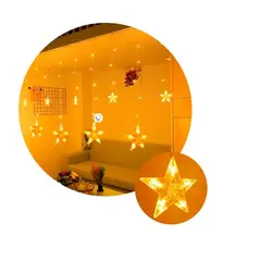 GENERICO - Luces led estrella cortina luces navidad cálida
