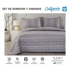 MINGDA - Set de Cubrecama QUEEN + Juego de sabanas + fundas 100% Calidad