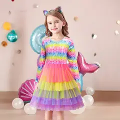 GENERICO - VESTIDO DE NIÑA ARCOIRIS -SIRENA