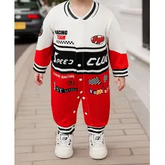 GENERICO - ENTERIZO TRAJE DE CARRERAS ROJO PARA BEBES