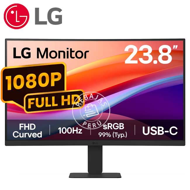 Monitor 24U421A-B 24″ Curvo FHD 100 Hz USB-C HDMI Audio Out Negro