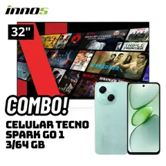 GENERICO - TELEVISOR INNOS 32 SMART TV ANDROID TV HD LED - S3201KU + CELULAR TECNO SPARK GO 1 3/64 GB VERDE