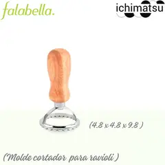 ICHIMATSU - Molde cortador círculo para ravioli de Acero Inoxidable mango de madera