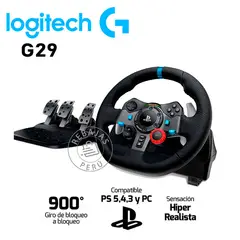 LOGITECH - Volante G29 Negro para PS4PS5 y PC con Pedales Incluidos