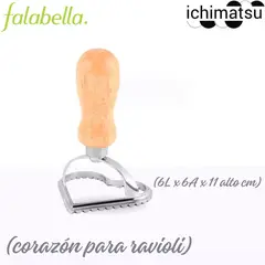 ICHIMATSU - Molde cortador corazón para ravioli de Acero Inoxidable con mango de madera