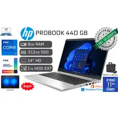 HP - Laptop ProBook 440 G8 Intel Core i7 11va 8GB RAM 512GBSSD + 1 TB HDD EXTERNO Reacondicionada