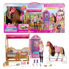 BARBIE - Mysteries Playset Super Establo Jinete y Caballo