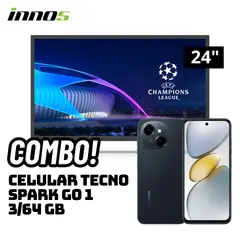 GENERICO - TELEVISOR INNOS 24 SMART TV ANDROID TV HD LED - S2401KU + CELULAR TECNO SPARK GO 1 3/64 GB NEGRO