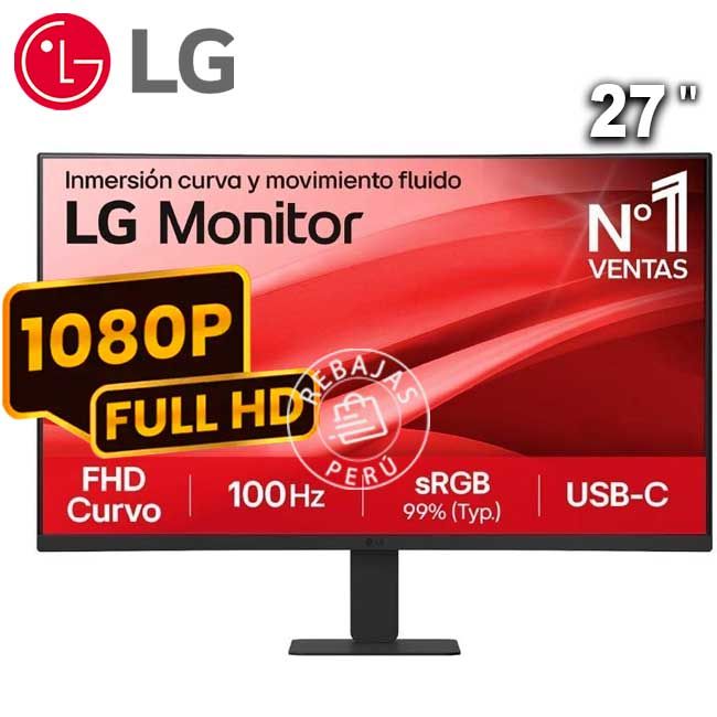 Monitor 27U421A-B 27″ Curvo FHD 100 Hz USB-C HDMI Audio Out Negro