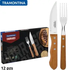 TRAMONTINA - Set de cubiertos p/asado de Acero inoxidable Dynamic 12 pzs-Tramontina