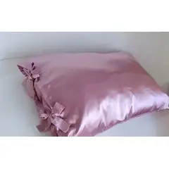GENERICO - Set de 2 fundas de satín malva con lazo