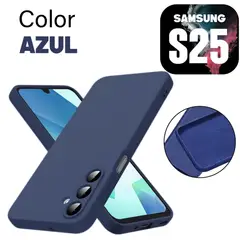 GENERICO - Silicone Case Compatible para Samsung S25 Color Azul Con Marca