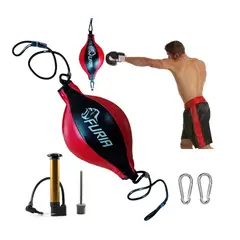 GENERICO - Pera Loca Box con Inflador Boxeo Artes Marciales Agilidad Reflejo Rojo