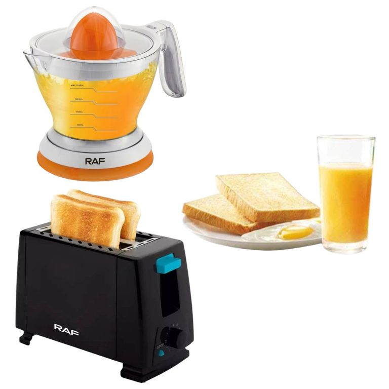 Combo 2en1 Tostadora y Exprimidor Electrico de Naranja Kit de Desayuno