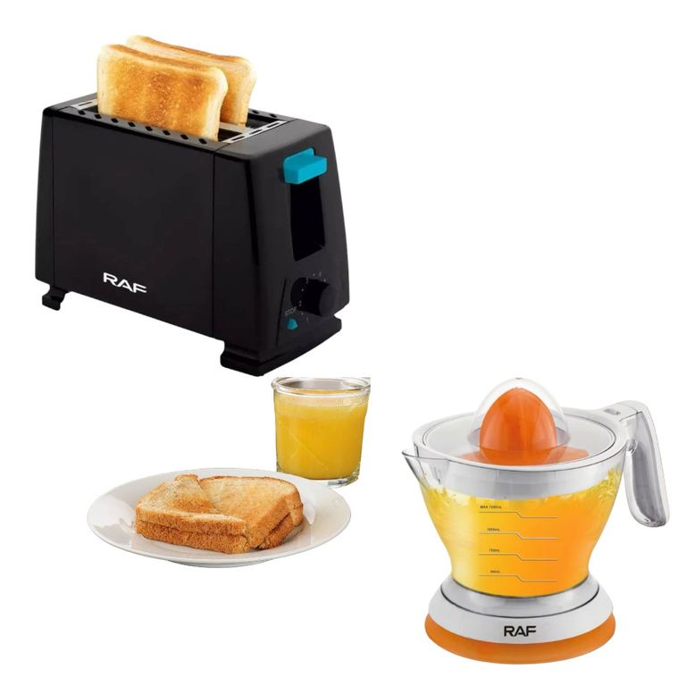 Combo 2en1 Tostadora Exprimidor Electrico Naranja