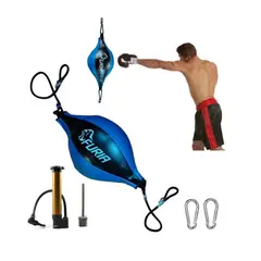 GENERICO - Pera Loca Box con Inflador Boxeo Artes Marciales Agilidad Reflejo Azul