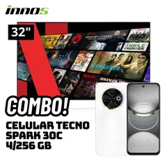 GENERICO - TELEVISOR INNOS 32 SMART TV ANDROID TV HD LED - S3201KU + CELULAR TECNO SPARK 30C 4/256 GB BLANCO