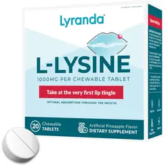 GENERICO - Lyranda L-Lisina 1000mg Sabor Piña –Tabletas Masticables
