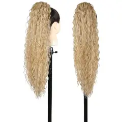 GENERICO - EXTENSIONES DE COLA DE FIBRA FUTURA RIZOS SOÑADOS DE 71CM DE LARGO Y 145GR CON 2 CLIP Y LIGA AJUSTABLE - RUBIO BEIGE