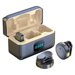 SEISA - Microfono Solapero Inalambrico Dual 2 en 1 Cancelación de Ruido para Live Streaming Q8