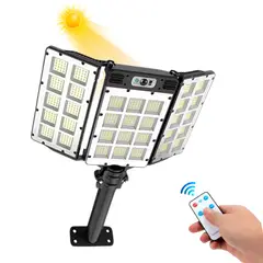 SEISA - Farola Luz Solar LED 300W Iluminación Exterior Panel Sensor Movimiento