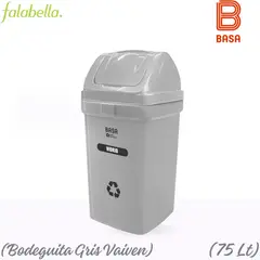BASA - Papelera Bodeguita Gris Vaiven 75 Lt Ecobasa.