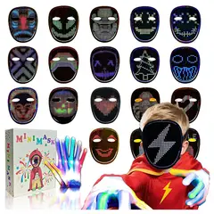 GENERICO - Máscara + Guantes LED Detección gestos para niños Fiestas Navidad