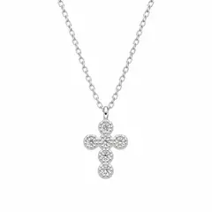 SANTORAL - Collar Cruz Brillos - Plata