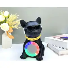 GENERICO - PARLANTE PORTÁTIL RECARGABLE BLUETOOTH LUCES NEGRO