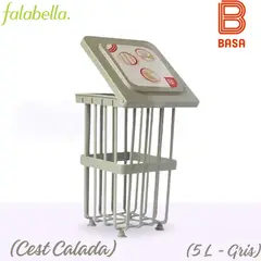 BASA - Papelera Cest Calada 5 L - Gris.