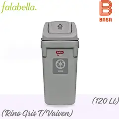 BASA - Papelera Rino Gris T/Vaiven 120 Lt Ecobasa.
