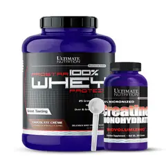 Ultimate Nutrition - Proteina Prostar 100 % Whey 5 LB - Chocolate Creme + Creatina 300 G + Scoop