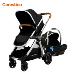 CARESTINO - Coche Cuna de Lujo Travel System -DELUXE V2- New Black