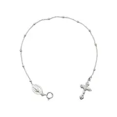SANTORAL - Pulsera Denario Medalla Milagrosa 2mm - Plata