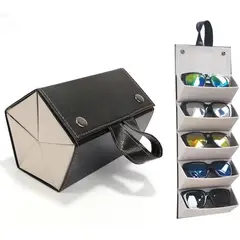 GENERICO - Porta Lentes Plegable 5 Compartimentos Negro