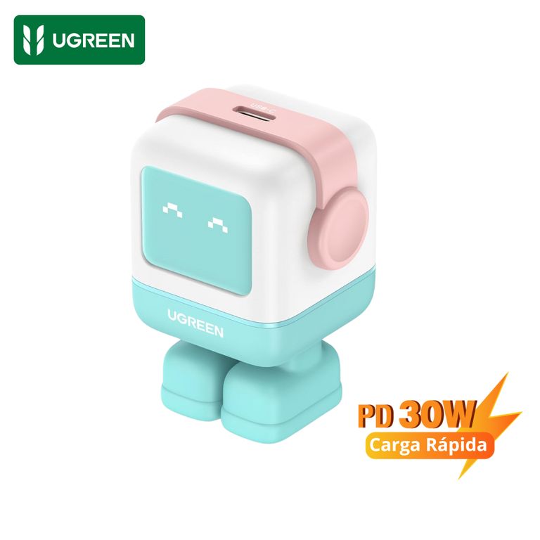 Cargador Carga Rapida 30W GaN USB-C Tipo-C Laptop Celular