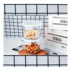 GENERICO - Táper Hermético de Vidrio Transparente 880 ml