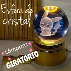 GENERICO - ESFERA CRISTAL GIRATORIO 3D GRANDE LÁMPARA LED ADORNO DECORATIVO