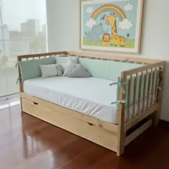 GENERICO - Protectores Parachoques de cama cuna Montessori 1.5 plazas