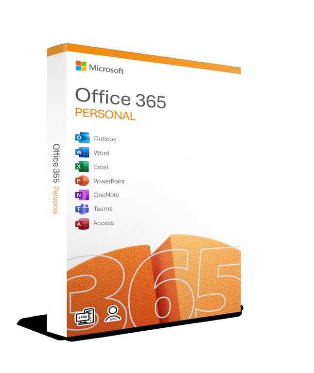 Office 365 Personal, codigo de 25 digitos, 1 año, 1 usuario, 5 dispositivos